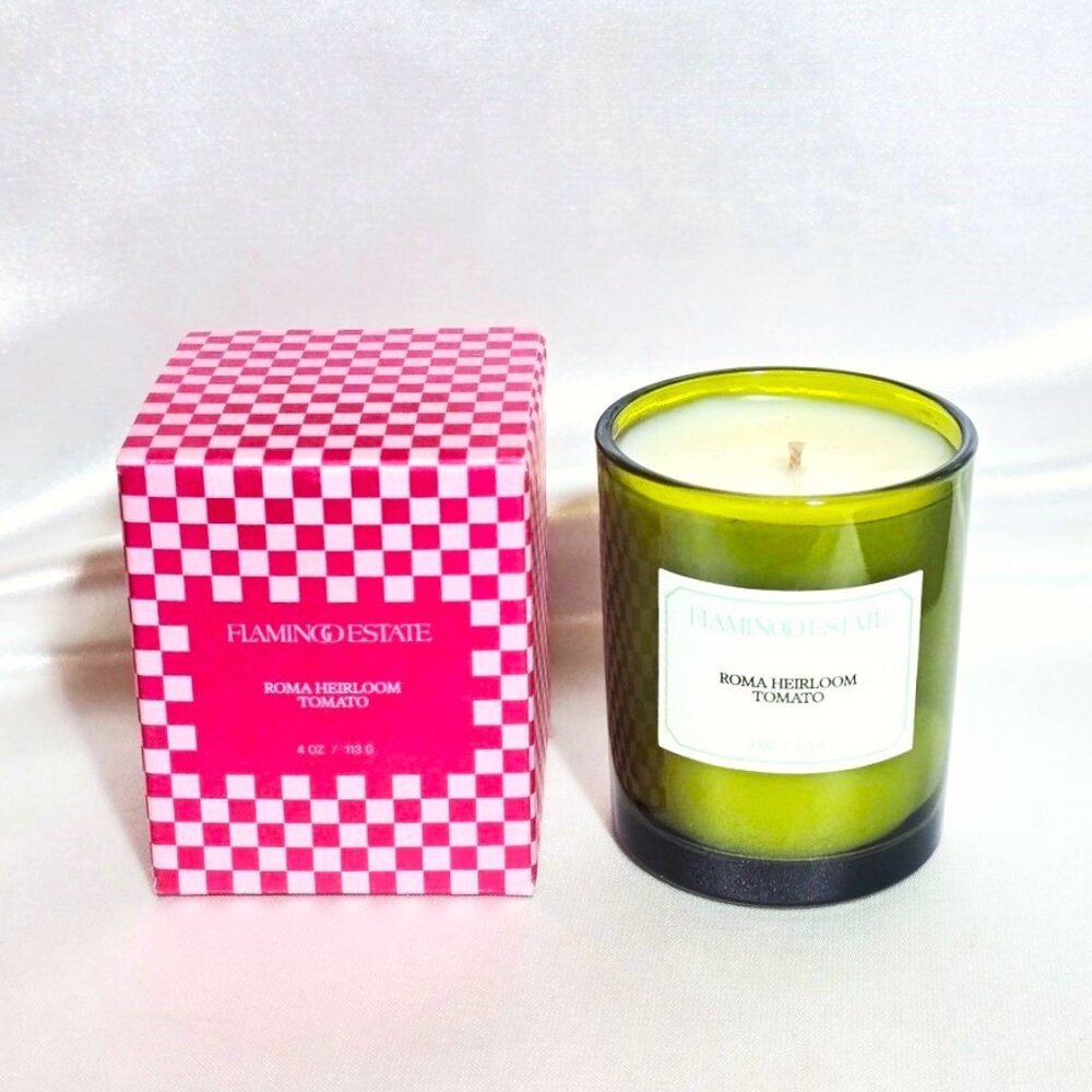Flamingo Estate Organics Roma Heirloom Tomato Candle 4 oz. NEW in Box